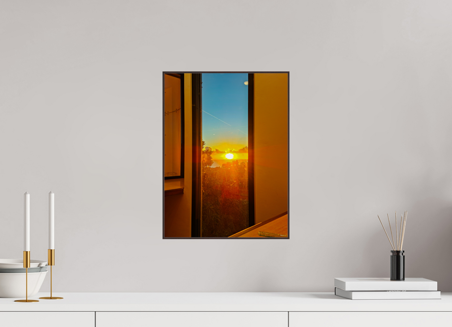 30 x 40 cm, ArtBox bois Aulne brun 4:3 Coucher de soleil éclatant
