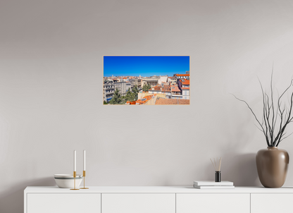 64 x 36 cm, 3. ArtBox bois Erable nature Toits en Tuiles d'une Ville Historique