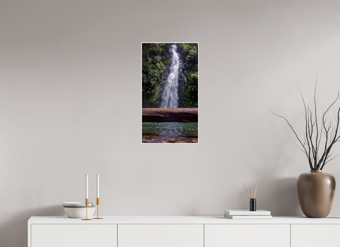 36 x 64 cm, 4. ArtBox bois Erable blanc Cascade d'Eau Vive en Forêt Tropicale