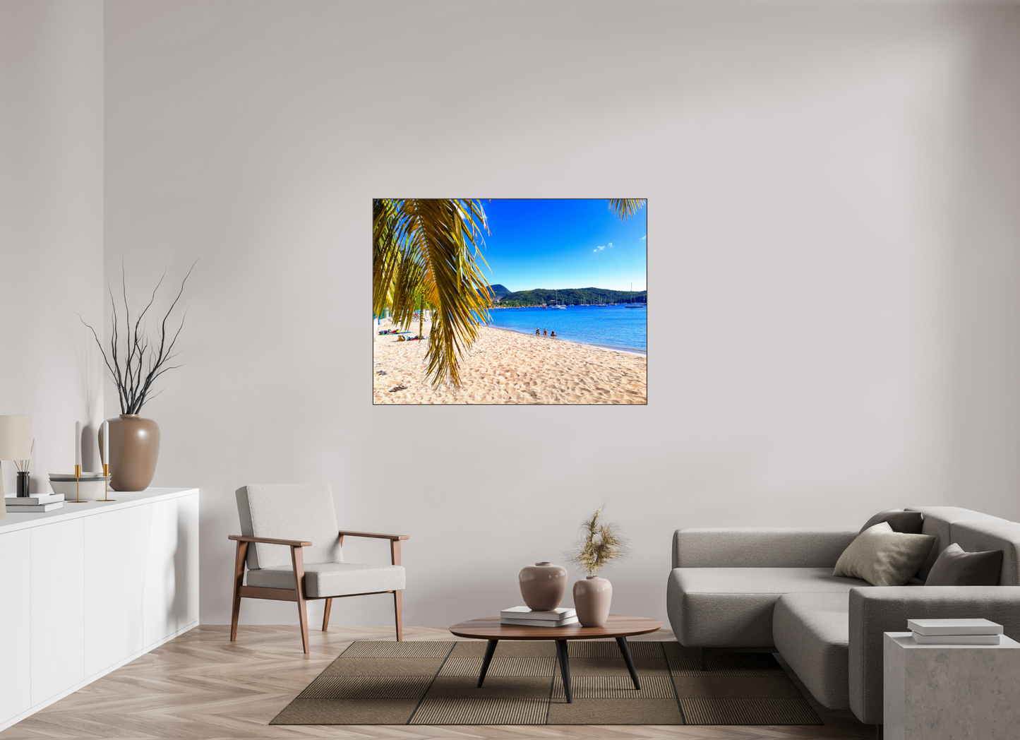 140 x 105 cm, ArtBox bois Aulne brun 4:3 Journée Parfaite à la Plage