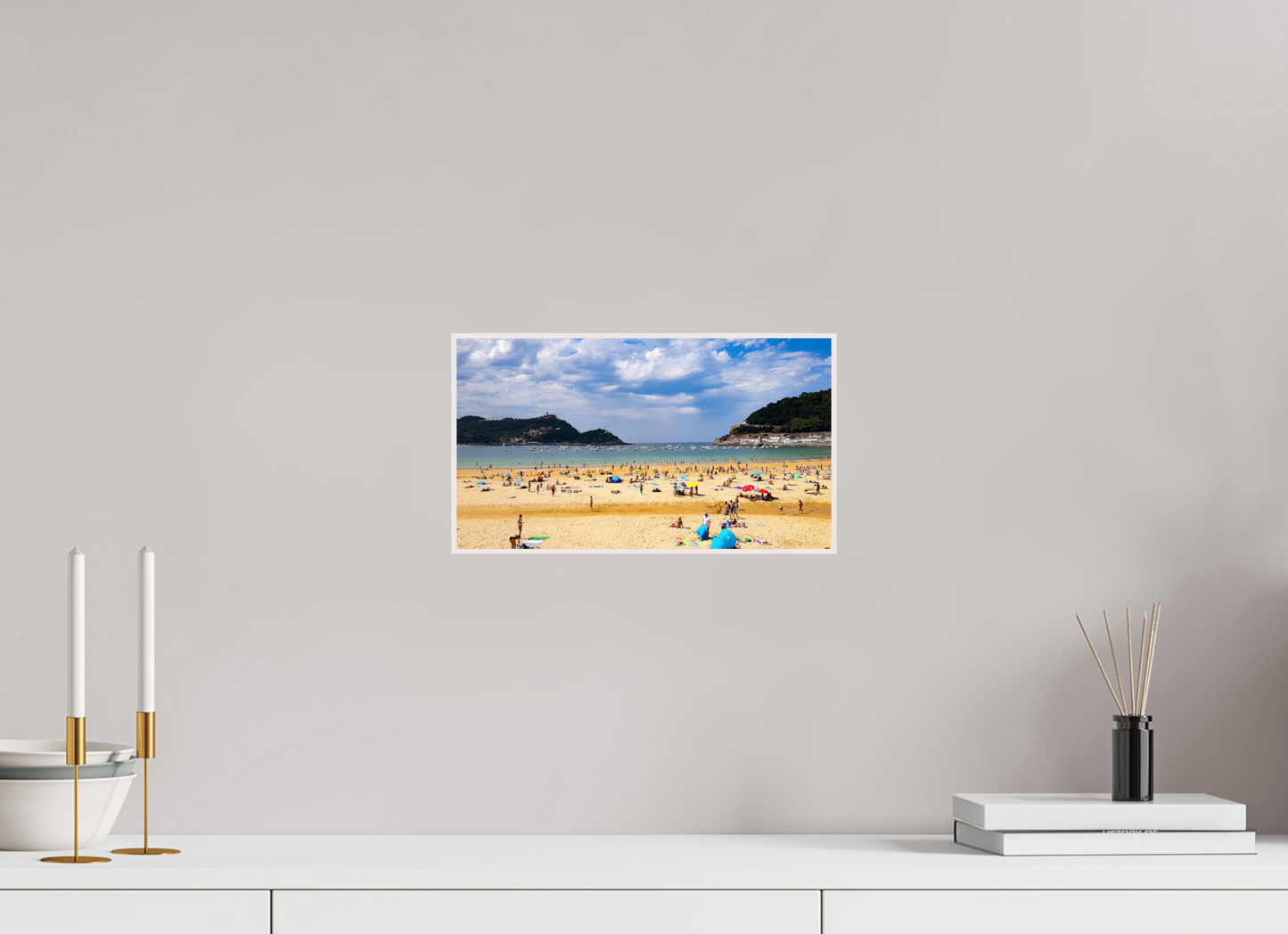 32 x 18 cm, 4. ArtBox bois Erable blanc La plage de La Concha à Saint-Sébastien