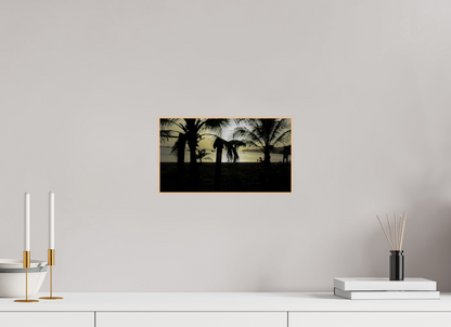 32 x 18 cm, 3. ArtBox bois Erable nature Silhouette de Palmiers sur une Plage
