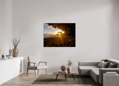 140 x 105 cm, 5. ArtBox bois Chêne nature Coucher de Soleil Éclatant