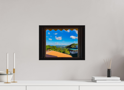 40 x 30 cm, Bois Chêne noir La Vue d'un Paysage