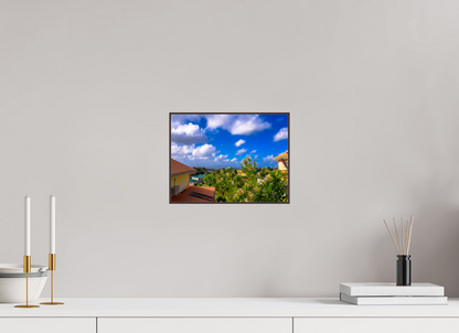 28 x 21 cm, ArtBox bois Aulne brun Vue Panoramique sur des Toits de Maisons