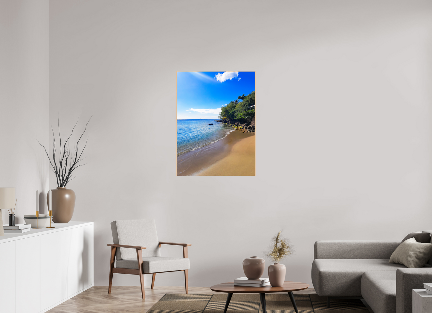 75 x 100 cm, 3. ArtBox bois Erable nature Plage Secrète Tropicale