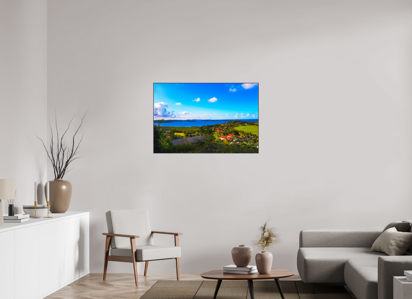105 x 70 cm, ArtBox bois Aulne brun 3:2 Paysage Côtier Panoramique Tropical