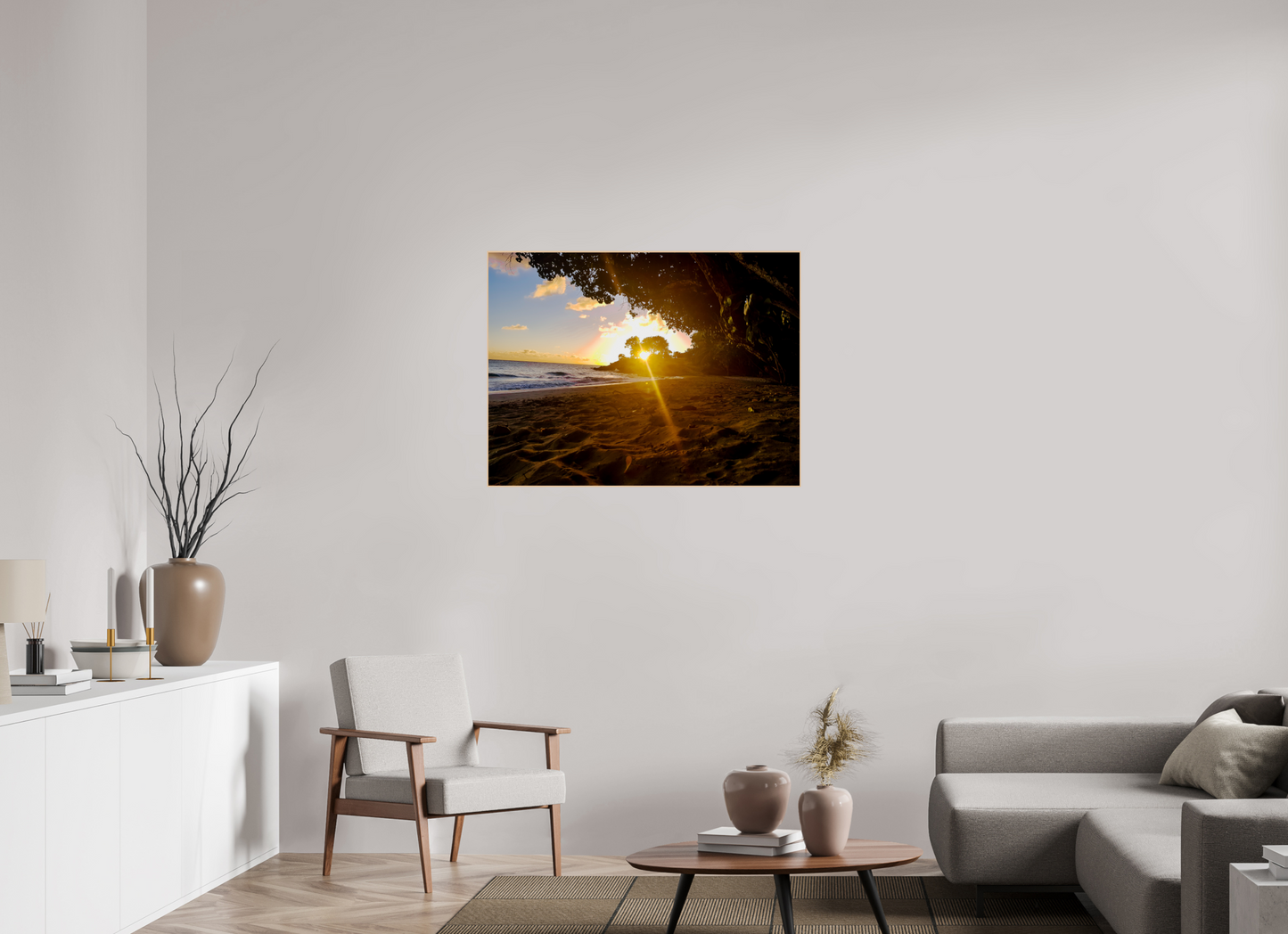 100 x 75 cm, 3. ArtBox bois Erable nature Coucher de Soleil Éclatant