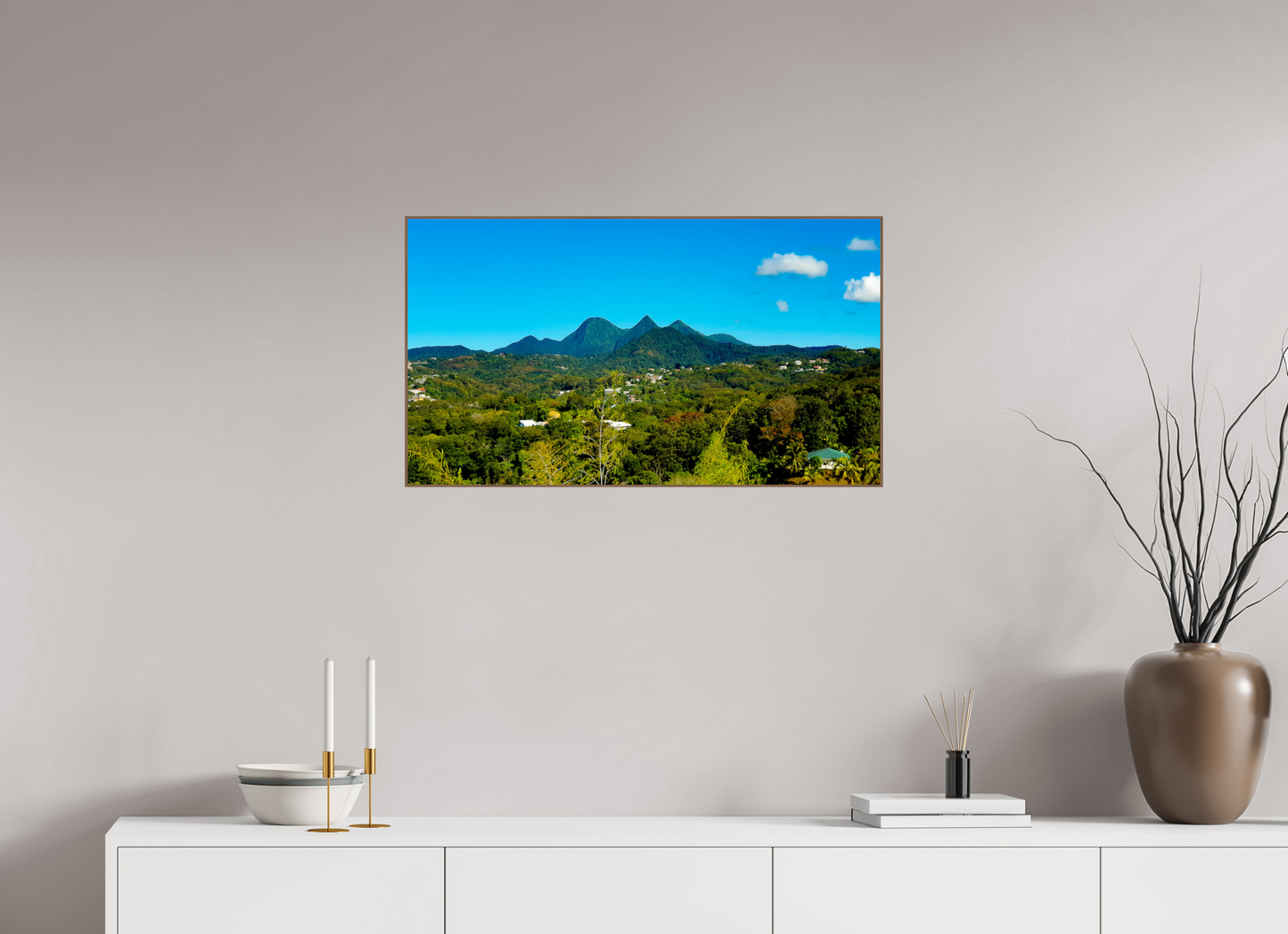 80 x 45 cm, 6. ArtBox bois Noyer Les Pitons du Carbet à l'Honneur