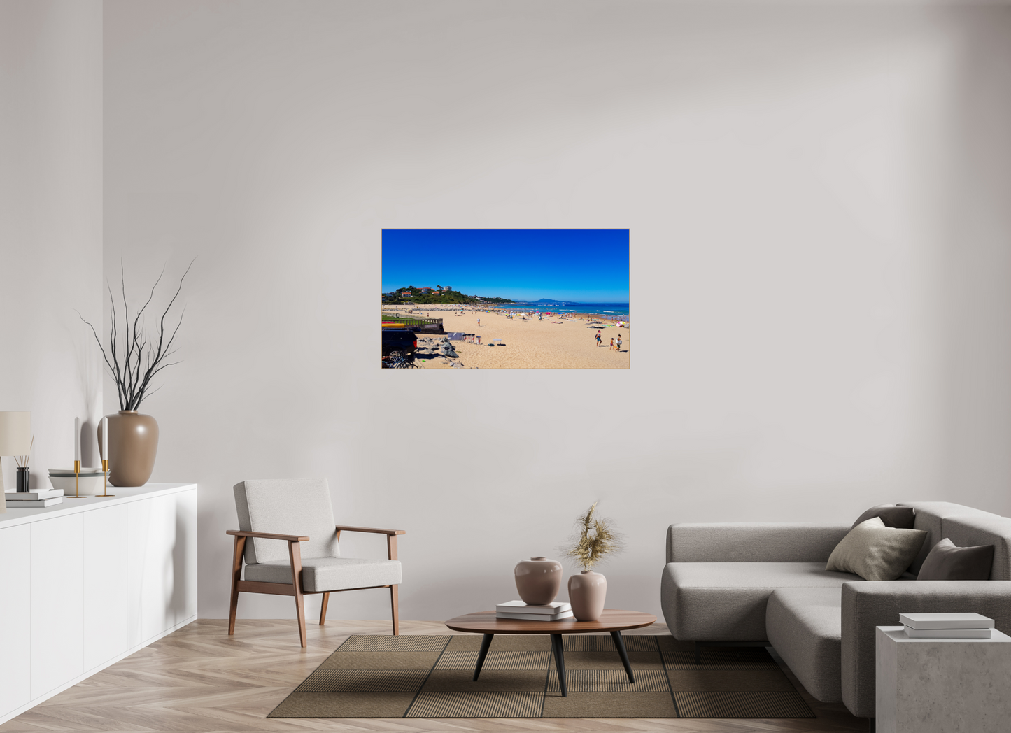 128 x 72 cm, 5. ArtBox bois Chêne nature Journée ensoleillée à la plage