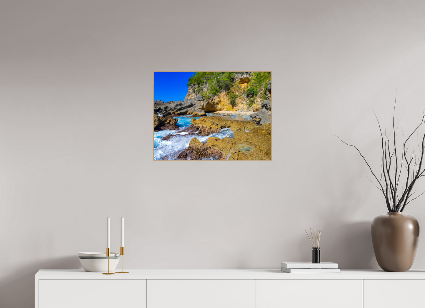 60 x 45 cm, 5. ArtBox bois Chêne nature Crique Cachée aux Falaises