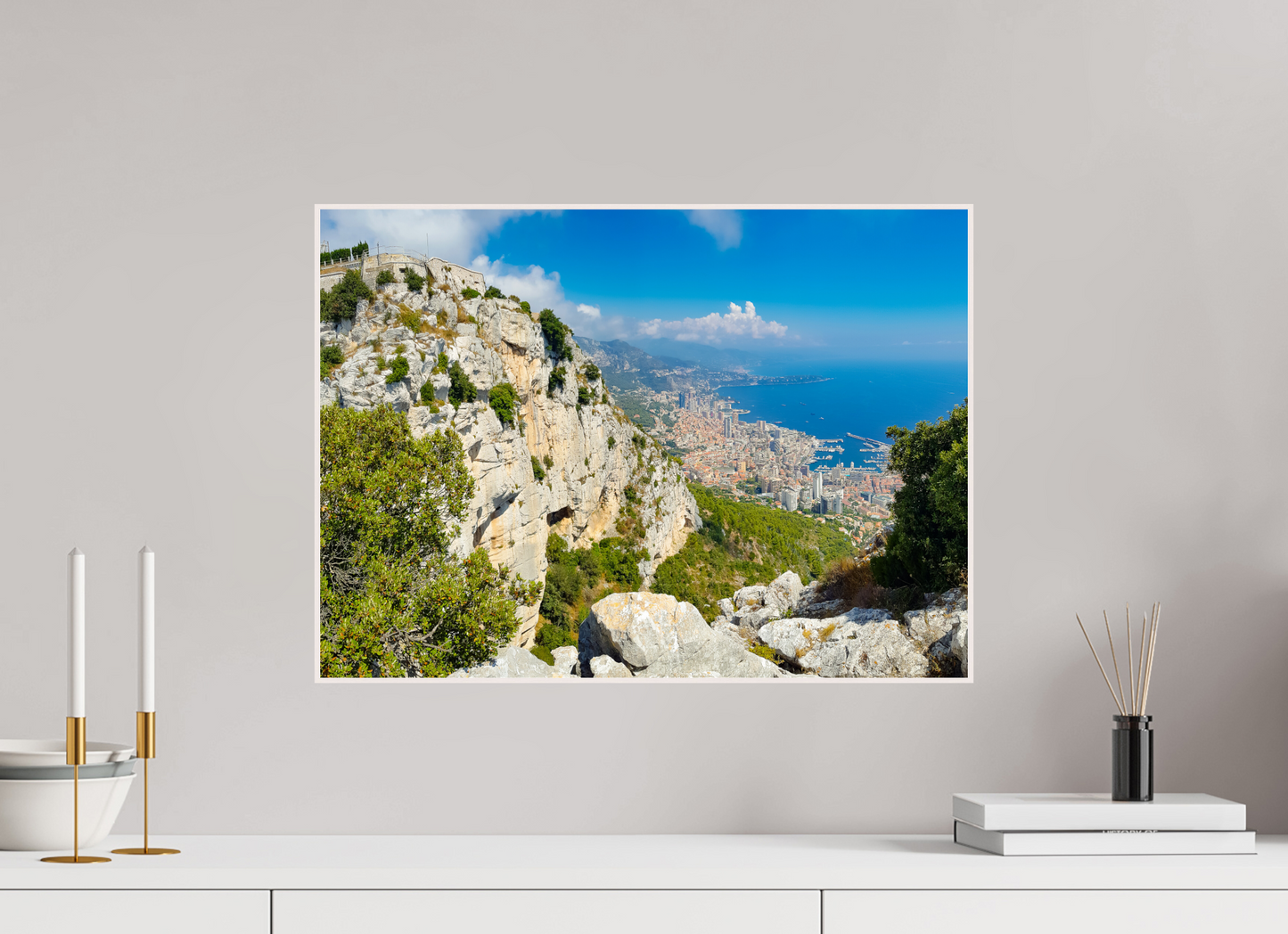 55,3 x 40 cm, 4. ArtBox bois Erable blanc Vue panoramique sur la Principauté de Monaco