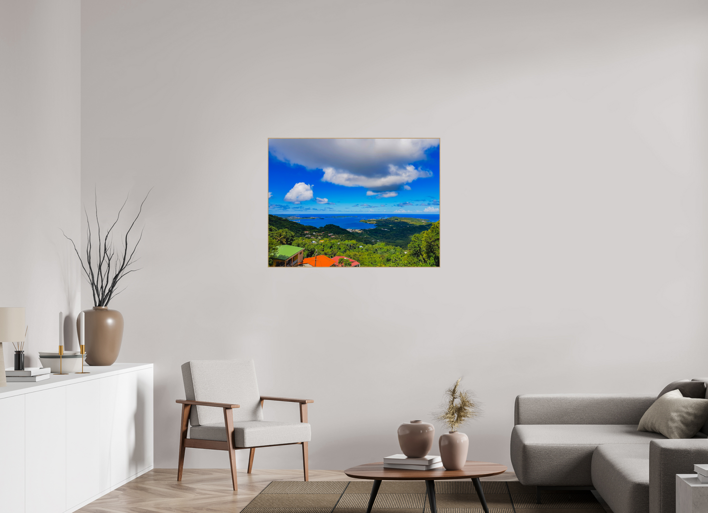 100 x 75 cm, 5. ArtBox bois Chêne nature Vue Panoramique sur une Baie