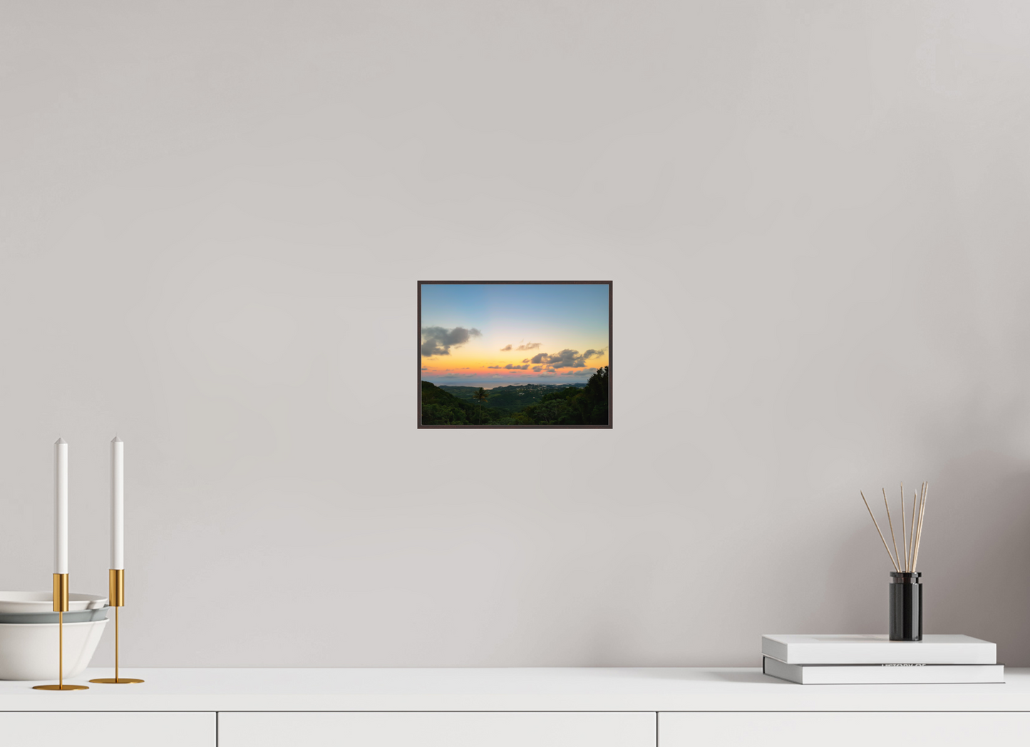 20 x 15 cm, ArtBox bois Aulne brun Coucher de Soleil Tropical