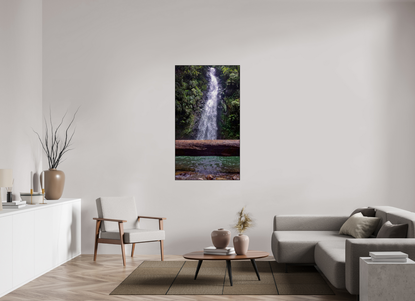 81 x 144 cm, 2. ArtBox bois Chêne noir Cascade d'Eau Vive en Forêt Tropicale