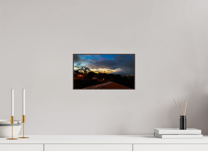 32 x 18 cm, ArtBox bois Aulne brun 16:9 Coucher de Soleil sur la Vallée