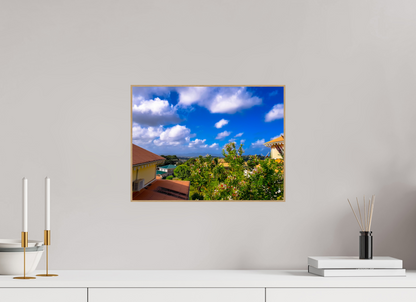 40 x 30 cm, 5. ArtBox bois Chêne nature Vue Panoramique sur des Toits de Maisons