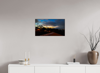 64 x 36 cm, ArtBox bois Aulne brun 16:9 Coucher de Soleil sur la Vallée