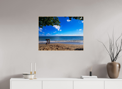 80 x 60 cm, 3. ArtBox bois Erable nature Un Enfant Joue au Bord de la Plage