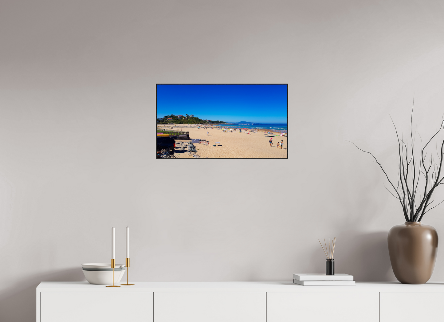 64 x 36 cm, 2. ArtBox bois Chêne noir Journée ensoleillée à la plage