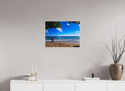 60 x 45 cm, 4. ArtBox bois Erable blanc Un Enfant Joue au Bord de la Plage