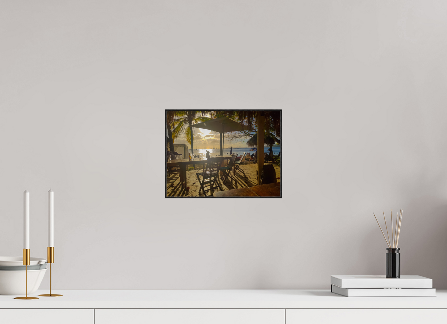 28 x 21 cm, 2. ArtBox bois Chêne noir L'heure dorée aux Antilles