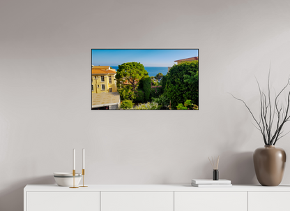 80 x 45 cm, 2. ArtBox bois Chêne noir Vue paisible sur la mer Méditerranée