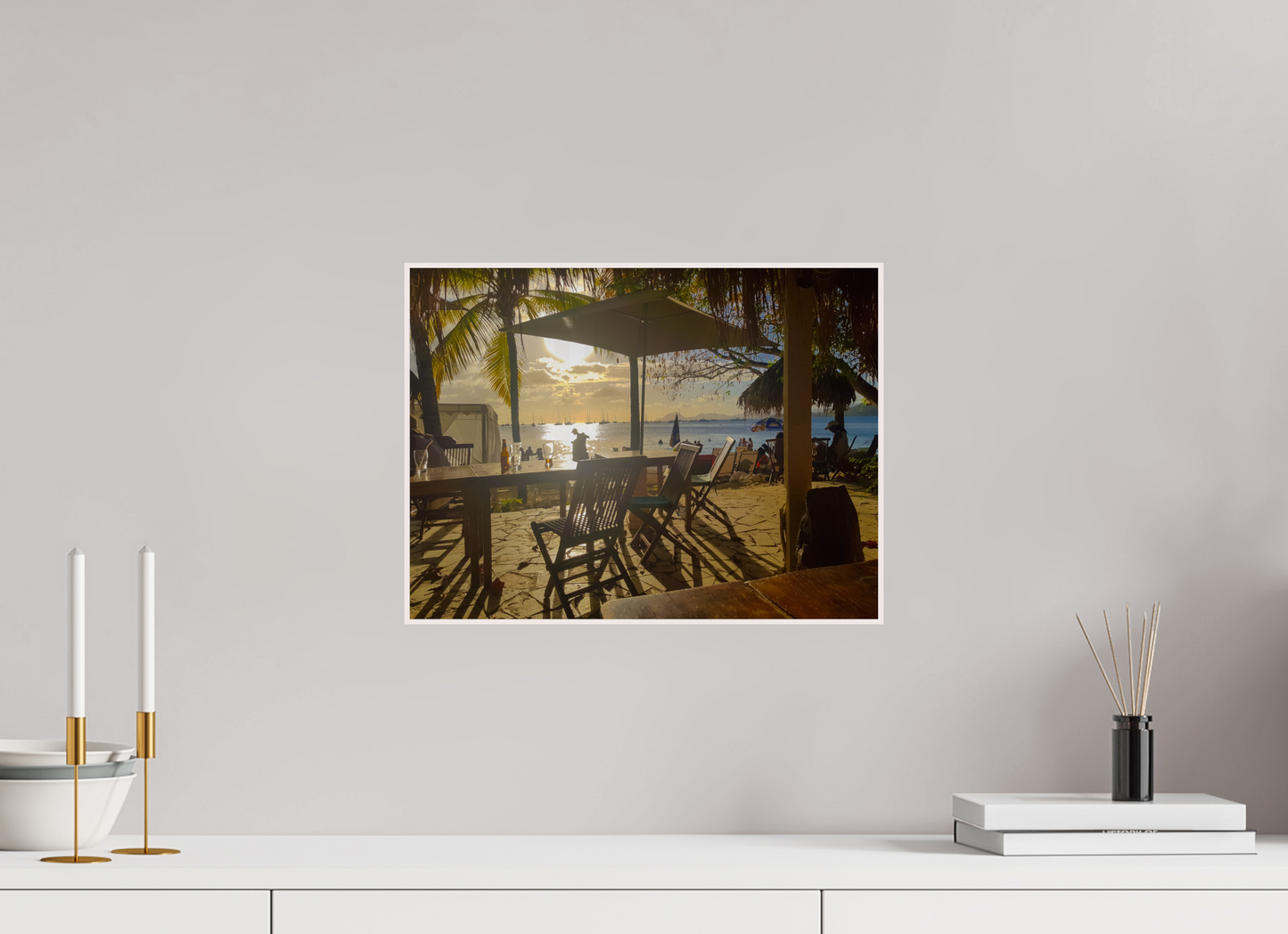 40 x 30 cm, 4. ArtBox bois Erable blanc L'heure dorée aux Antilles