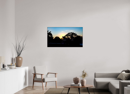 112 x 63 cm, ArtBox bois Aulne brun 16:9 Coucher de soleil flamboyant