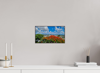 32 x 18 cm, ArtBox bois Aulne brun 16:9 Arbre Flamboyant, dominant une vue panoramique