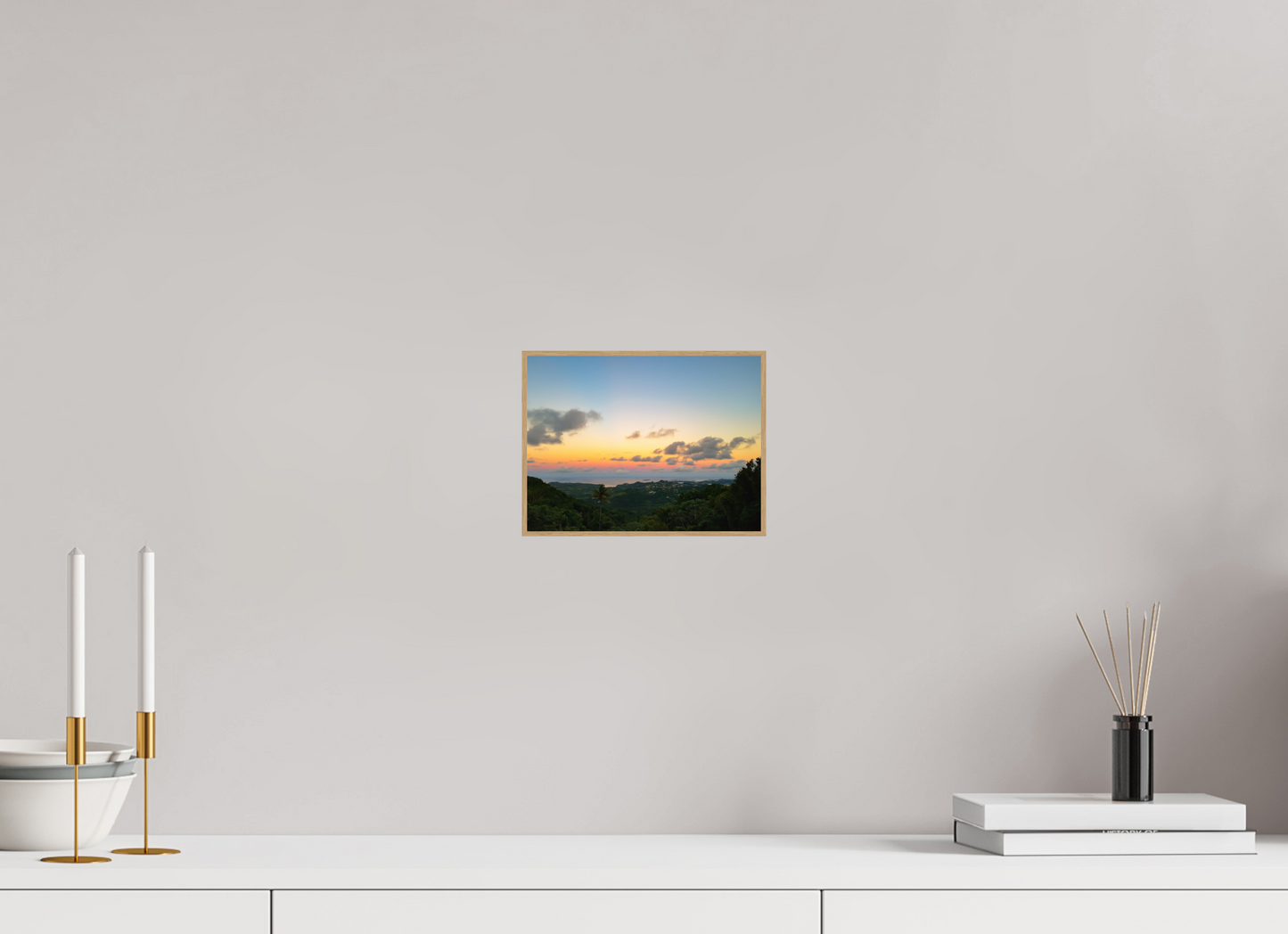 20 x 15 cm, 5. ArtBox bois Chêne nature Coucher de Soleil Tropical