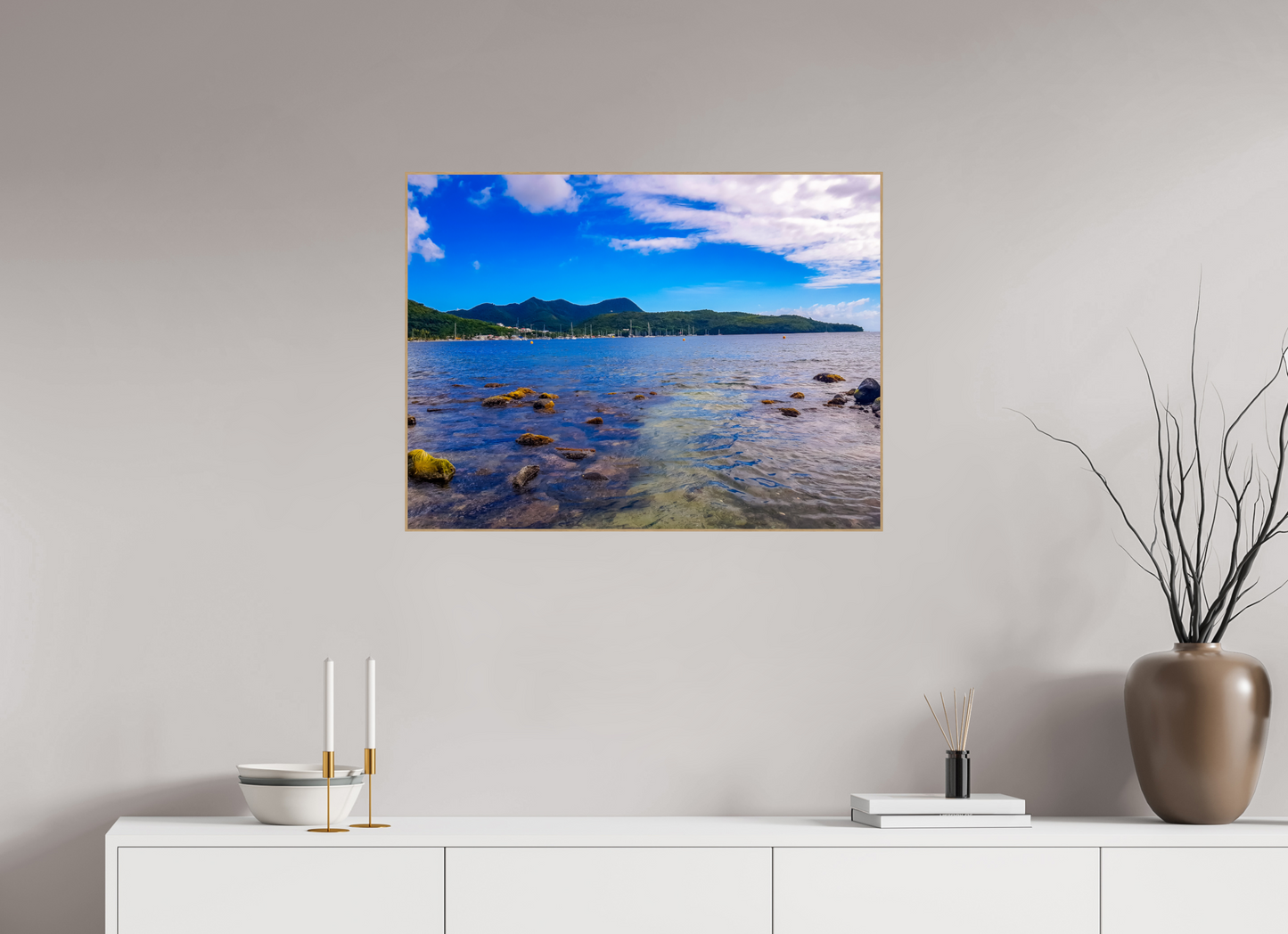 80 x 60 cm, 5. ArtBox bois Chêne nature Vue Idyllique des Caraïbes