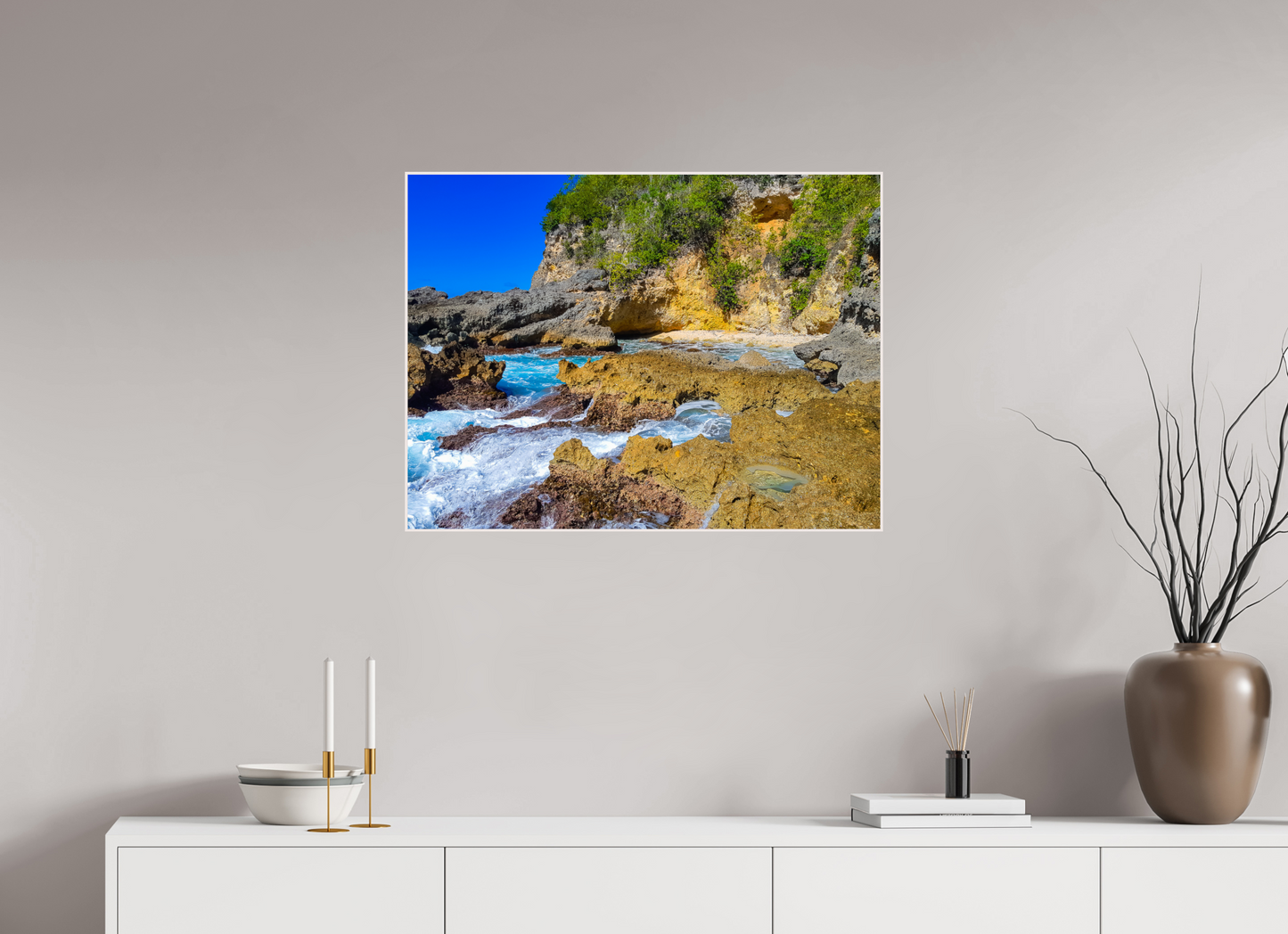 80 x 60 cm, 4. ArtBox bois Erable blanc Crique Cachée aux Falaises