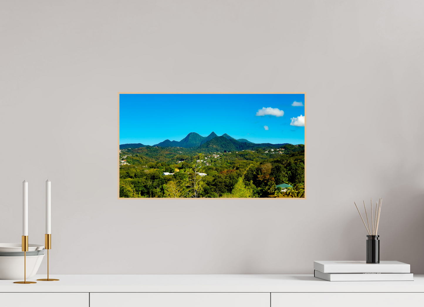 48 x 27 cm, 3. ArtBox bois Erable nature Les Pitons du Carbet à l'Honneur