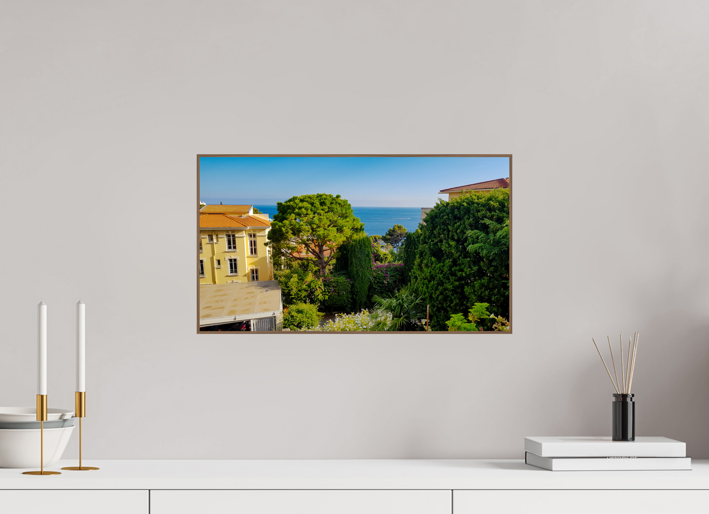 48 x 27 cm, 6. ArtBox bois Noyer Vue paisible sur la mer Méditerranée