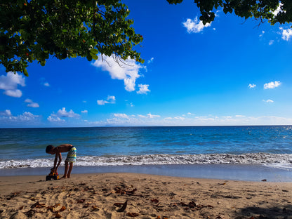 Un Enfant Joue au Bord de la Plage