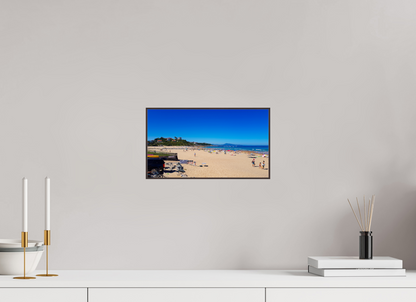 32 x 18 cm, ArtBox bois Aulne brun 16:9 Journée ensoleillée sur une plage animée