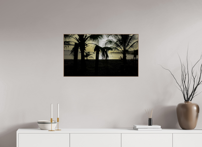 80 x 45 cm, 6. ArtBox bois Noyer Silhouette de Palmiers sur une Plage