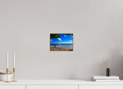 20 x 15 cm, 6. ArtBox bois Noyer Un Enfant Joue au Bord de la Plage