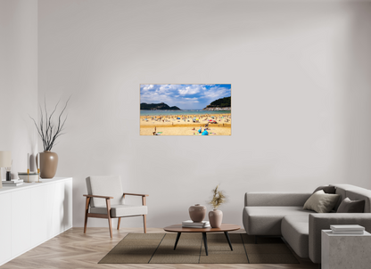 128 x 72 cm, 5. ArtBox bois Chêne nature La plage de La Concha à Saint-Sébastien