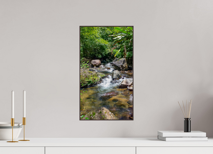 27 x 48 cm, ArtBox bois Aulne brun 16:9 Ruisseau d'Eau Vive dans une Forêt Tropicale Luxuriante