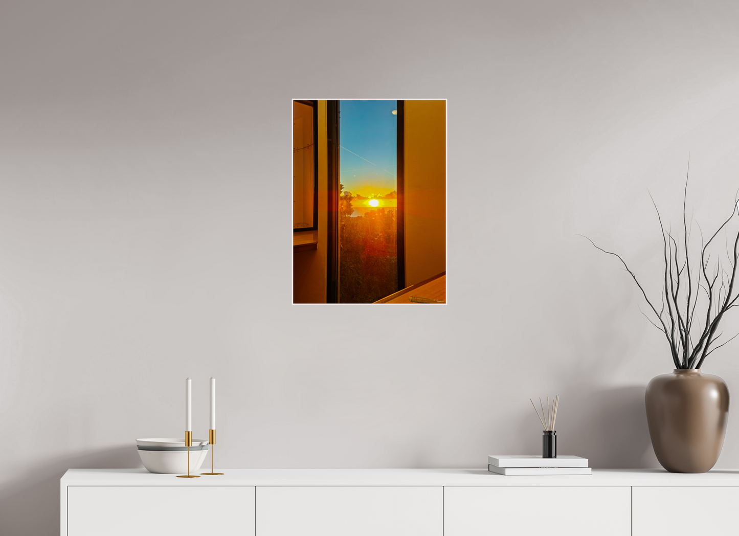 45 x 60 cm, 4. ArtBox bois Erable blanc Coucher de soleil éclatant