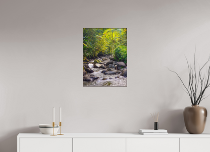 45 x 60 cm, ArtBox bois Aulne brun 4:3 Ruisseau Rocheux Traversant une Forêt