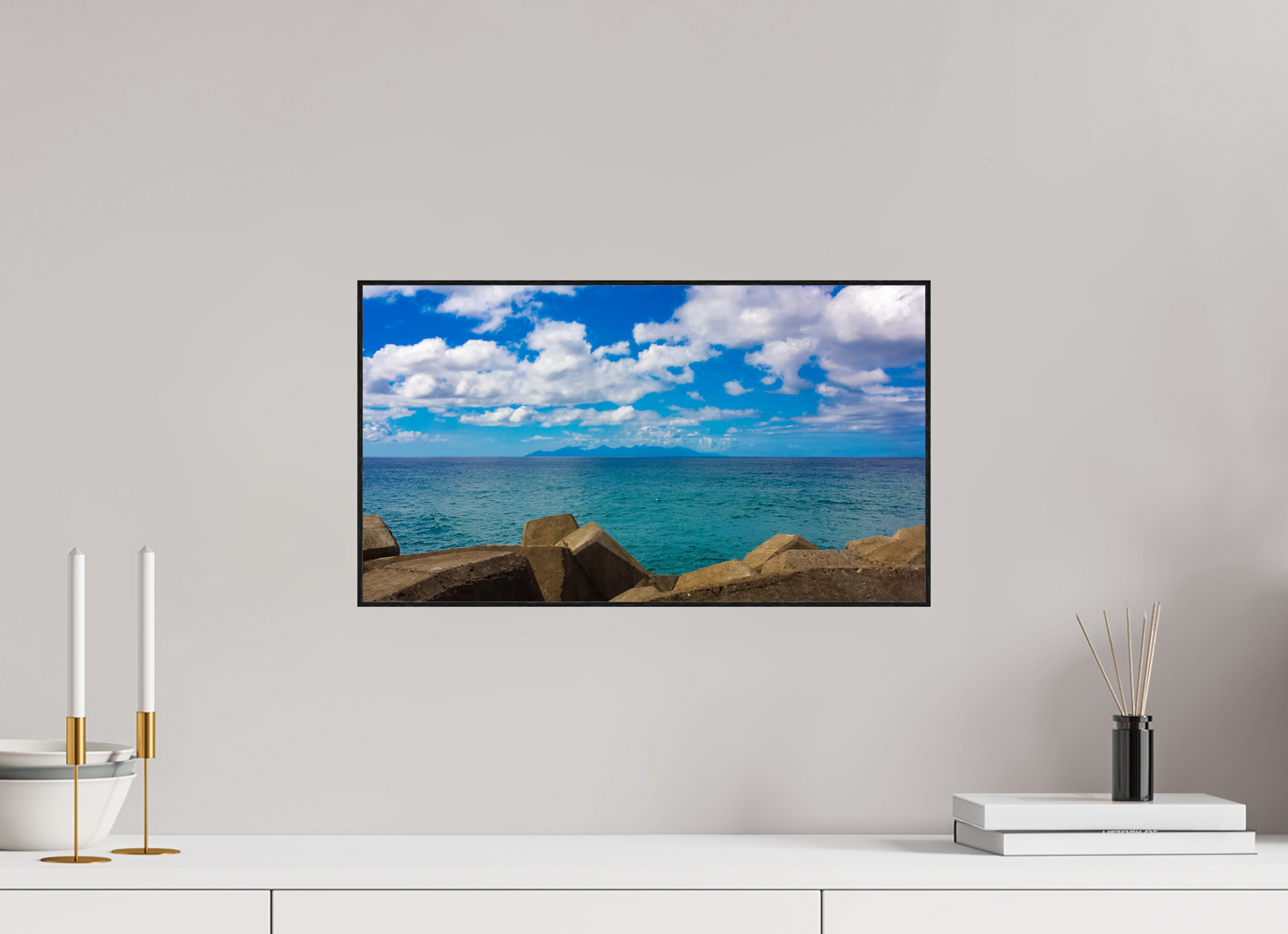 48 x 27 cm, 2. ArtBox bois Chêne noir Océan Turquoise