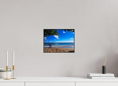 28 x 21 cm, 2. ArtBox bois Chêne noir Un Enfant Joue au Bord de la Plage