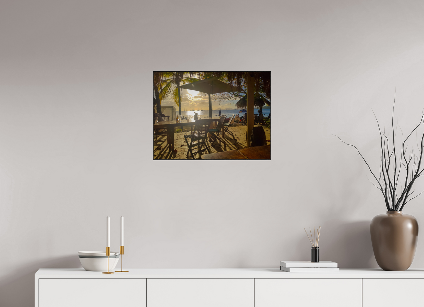 60 x 45 cm, 2. ArtBox bois Chêne noir L'heure dorée aux Antilles