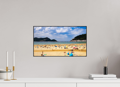 48 x 27 cm, 2. ArtBox bois Chêne noir La plage de La Concha à Saint-Sébastien