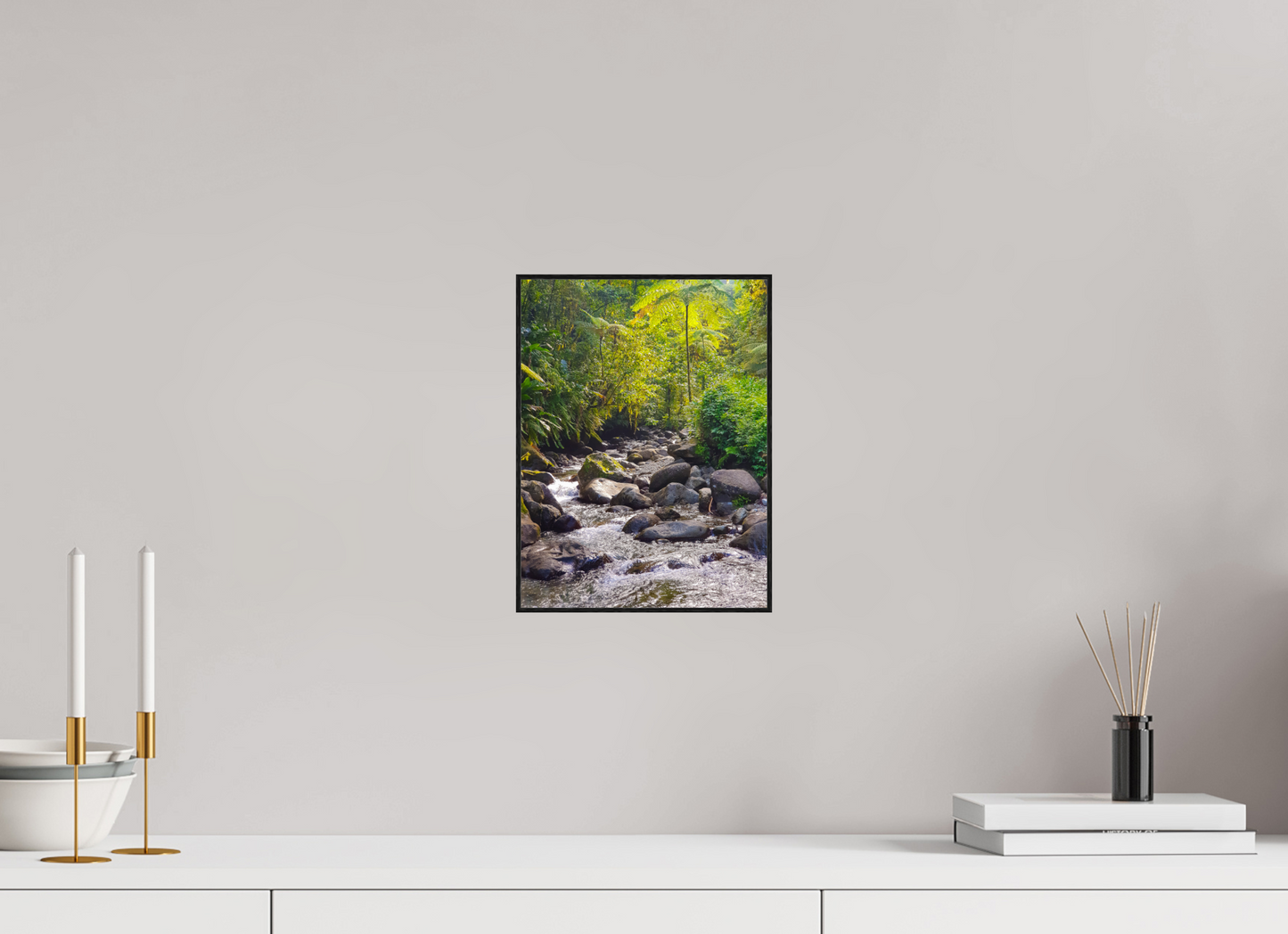 21 x 28 cm, 2. ArtBox bois Chêne noir Petit Rivière Traversant la Forêt