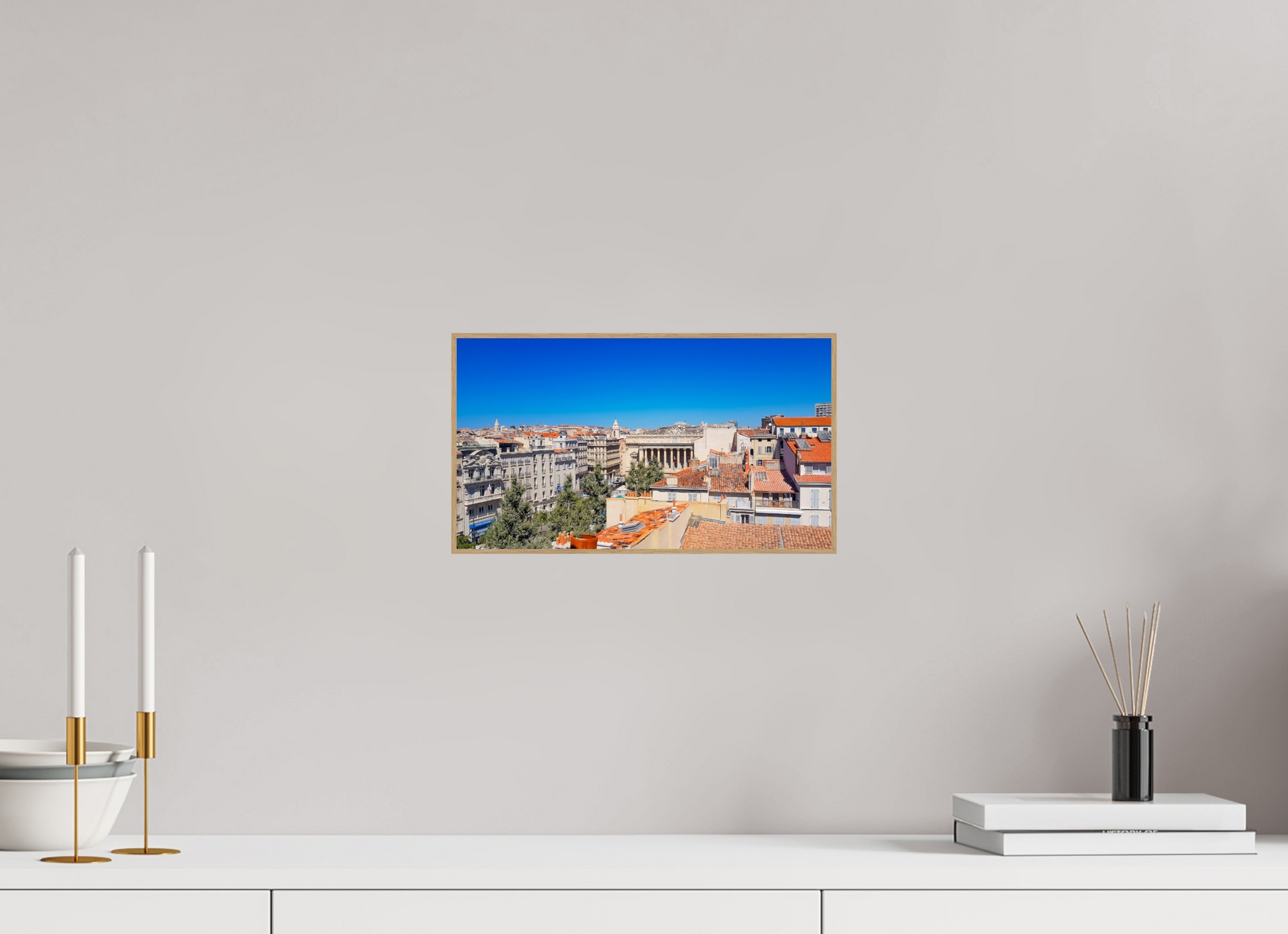 32 x 18 cm, 5. ArtBox bois Chêne nature Toits en Tuiles d'une Ville Historique