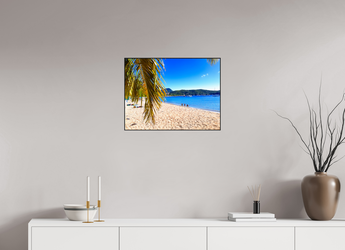 60 x 45 cm, 2. ArtBox bois Chêne noir Journée Parfaite à la Plage